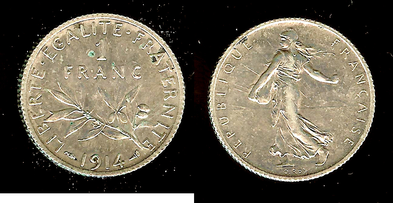 1 franc Semeuse 1914 Paris SUP